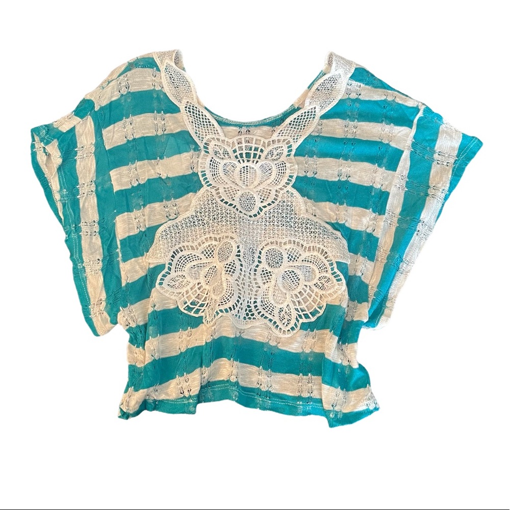 3/$25 Papaya Crochet Striped Crop Top NWT